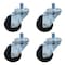 Bk Resources 3-inch Threaded Stem Casters, Hard Rubber Wheels, Brake, 300lb Cap, Grease/Water Resistant, 4PK 3SBR-6ST-HR-PS4 - alternate 3